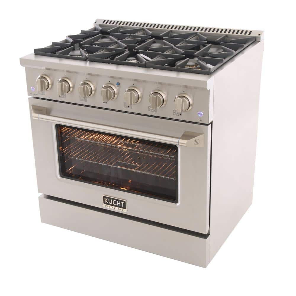 Kucht 36" Stainless Steel Propane Gas Range with Convection Oven