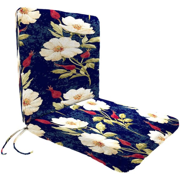 Jordan Manufacturing 19 in. L x 37 in. W x 3.5 in. T Outdoor Chair Cushion in Rose Garden