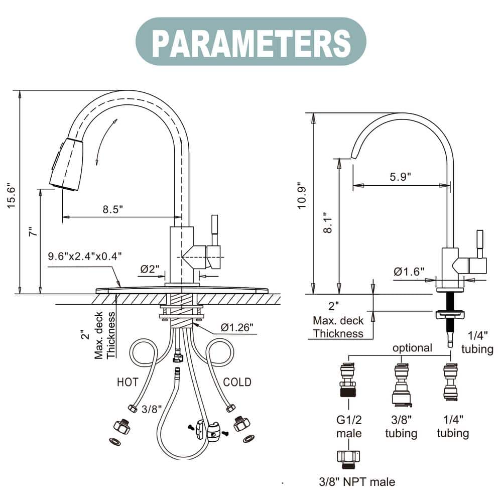Brushed Nickel High-Arc Kitchen Faucet with Pull-Out Spray