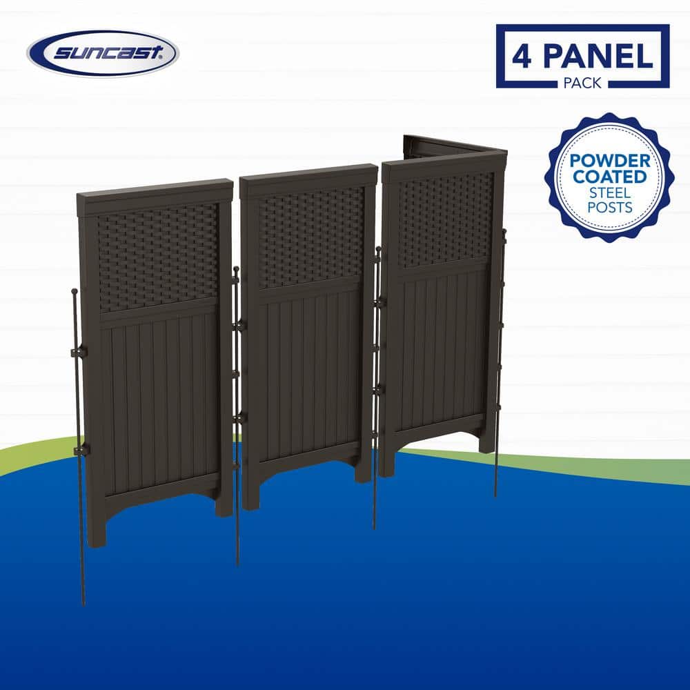 Java Resin Wicker Folding Privacy Screen Enclosure