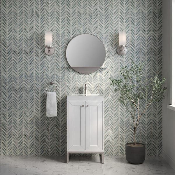 Chianti 19.8 in. W x 15.38 in. D x 35.5 in. H Single Bath Vanity in Glossy White with White Glossy Composite Stone Top