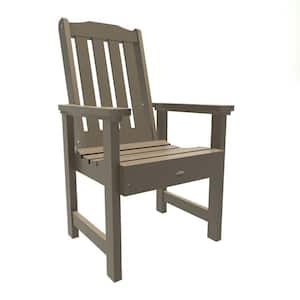 Lehigh Woodland Brown Recycled Plastic Outdoor Dining Arm Chair