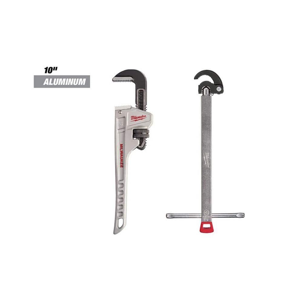 10 in. Aluminum Pipe Wrench with 1.25 in. Basin Wrench (2-Piece) price history on PriceWatchPro