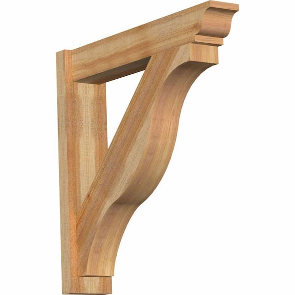 Ekena Millwork 6 in. x 30 in. x 30 in. Western Red Cedar Fuston Traditional Rough Sawn Outlooker