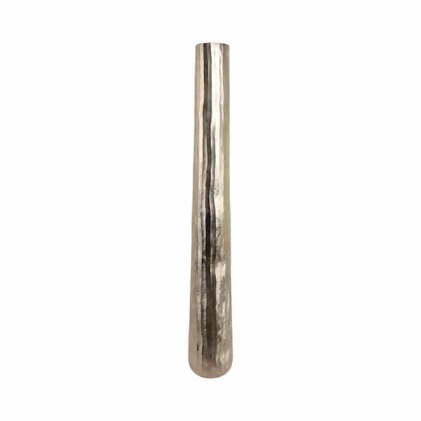 Liv & Skye 58 in. Silver Metal Rounded Etched Decorative Vase