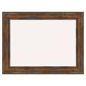 Alexandria Rustic Brown Wood White Corkboard 34 in. x 26 in. Bulletin Board Memo Board
