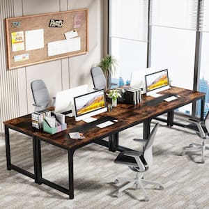 Capen 78.7 in. Rectangle Rustic Brown Engineered Wood Conference Desk 6 ft. Meeting Seminar Table for Office