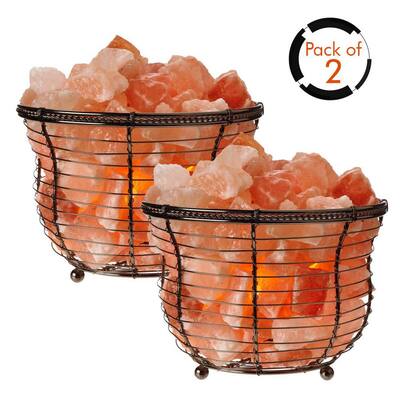 WBM Himalayan 6.75 in. Ionic Crystal Natural Salt 9-11 lbs. Tall Basket  Lamp 1301B - The Home Depot