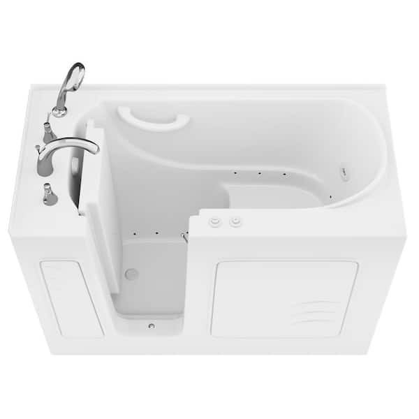 Universal Tubs Builder's Choice 53 in. Left Drain Quick Fill Walk-In Whirlpool and Air Bath Tub in White