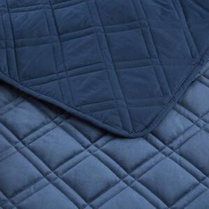 Slyvie 3-Piece Midnight Blue Velvet Quilt Set