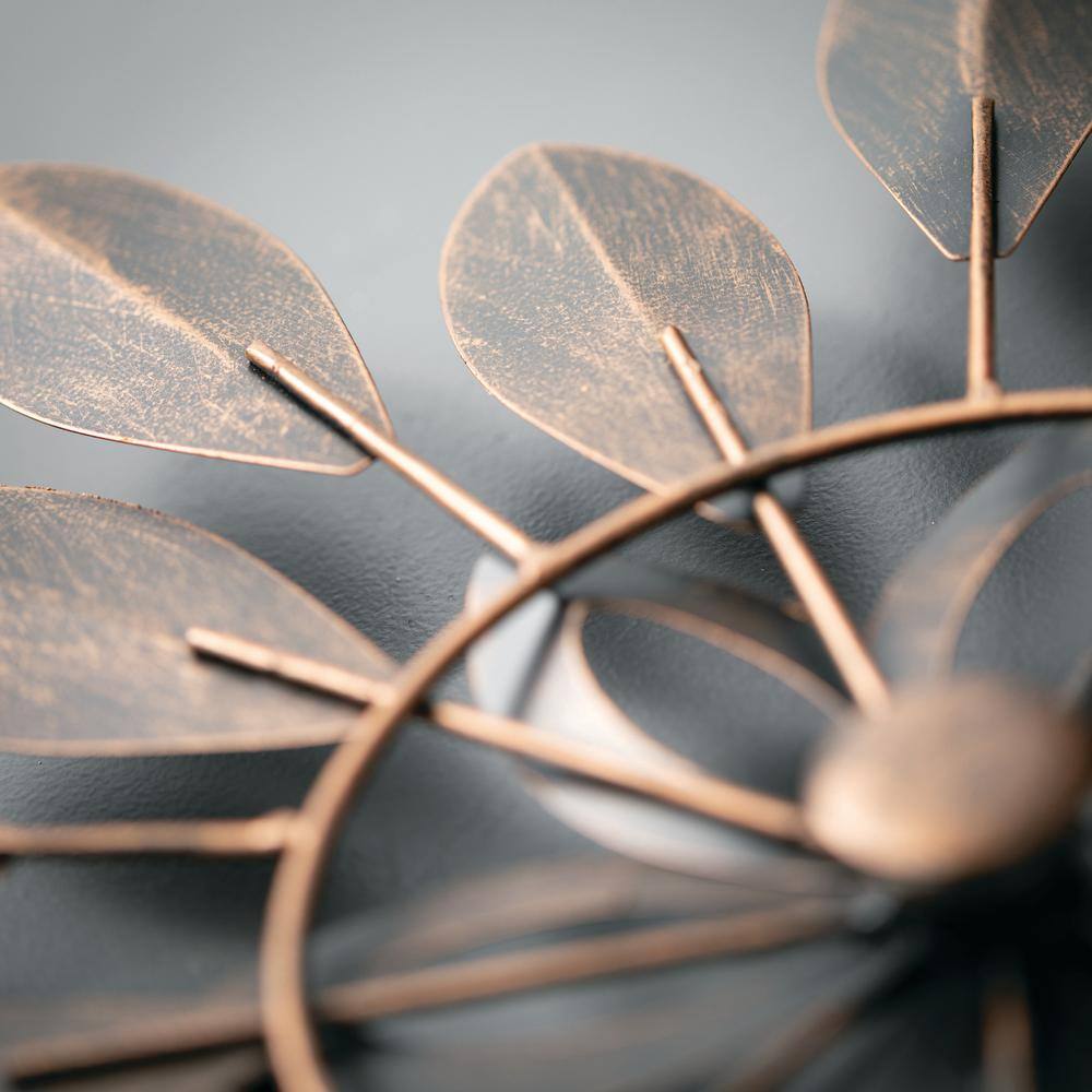 26.5" Brown Copper Spinning Metal Flower Petal Stake