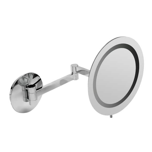 ALFI BRAND 9 in. x 9 in. Lighted Wall Makeup Mirror in Polished Chrome