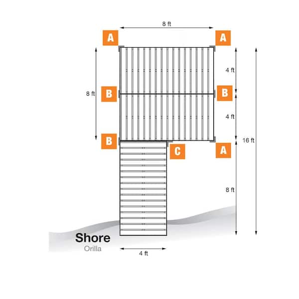 16 ft. Platform-Style Aluminum Dock Frames and Hardware for Aluminum Dock Systems