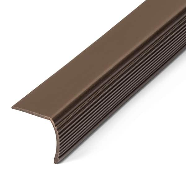 TrimMaster Brown 1-3/8 in. x 36 in. Vinyl Stair Edging Transition Strip