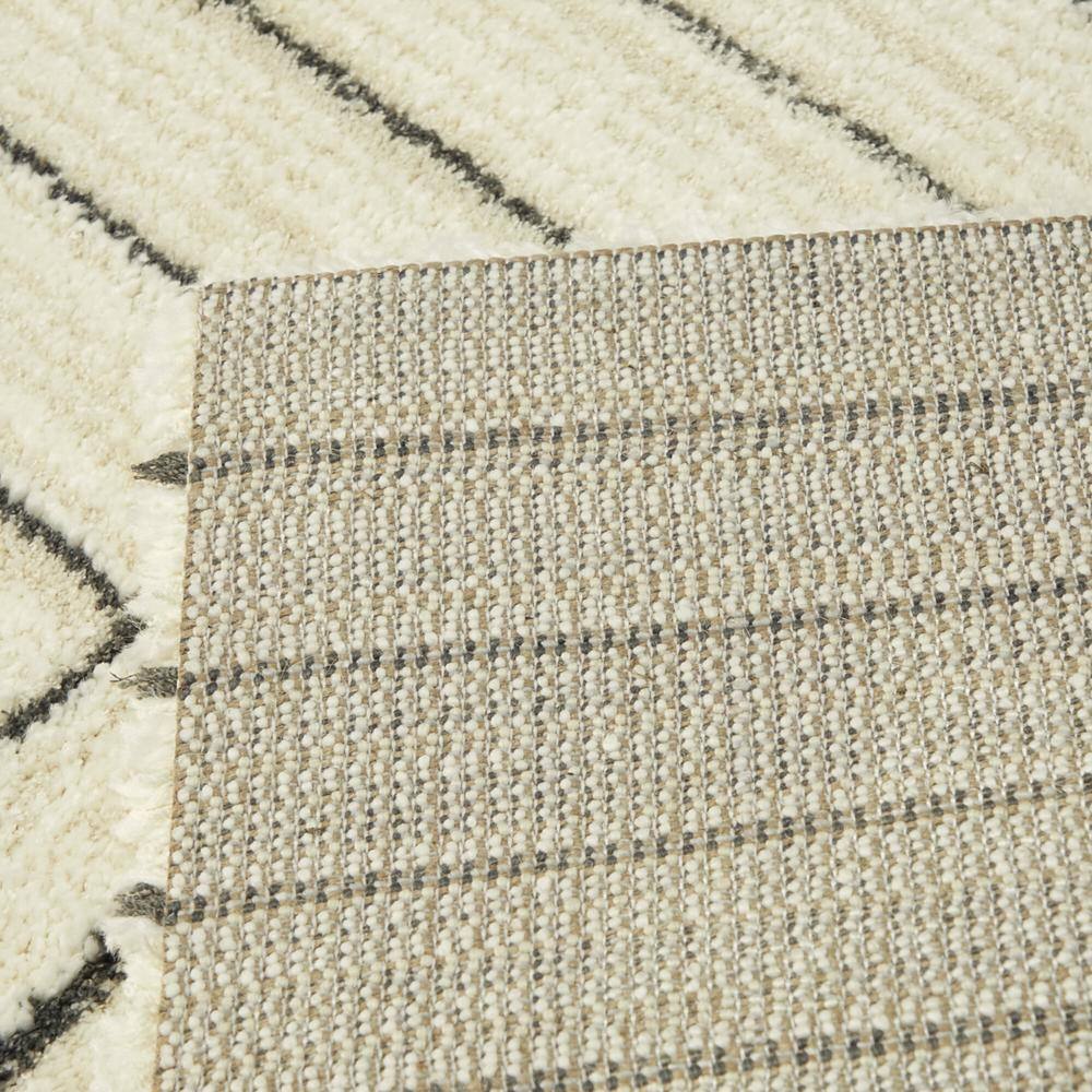 Cream Geometric Synthetic 4' x 6' Area Rug