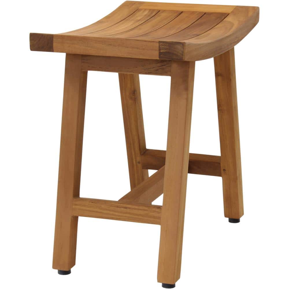 Luxurious 18" Oil-Rubbed Teak Spa Shower Bench