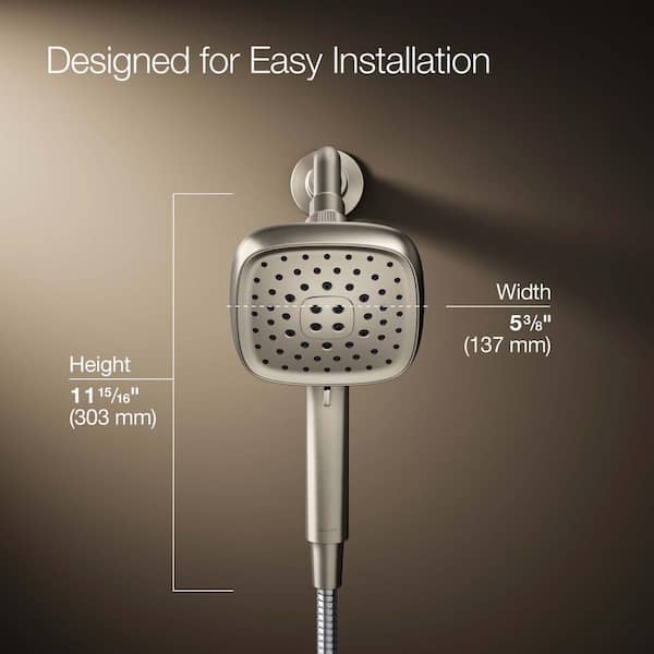 KOHLER Fordra 3-Spray Patterns with 1.75 GPM 5.375 in. Wall Mount Handheld Shower Head in Vibrant Brushed Nickel