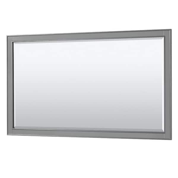Deborah 58 in. W x 33 in. H Rectangular Framed Wall Bathroom Vanity Mirror in Dark Gray