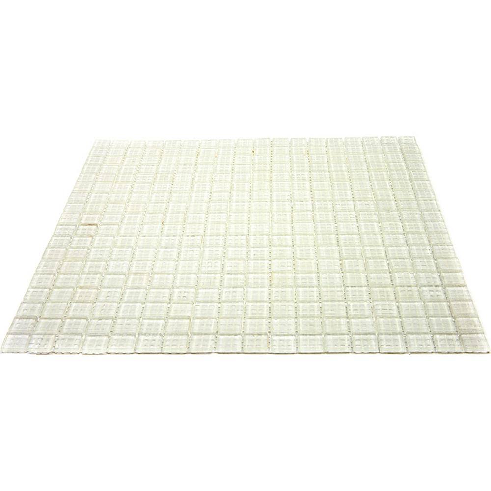 Cotton White Glossy Glass Mosaic Wall and Floor Tile