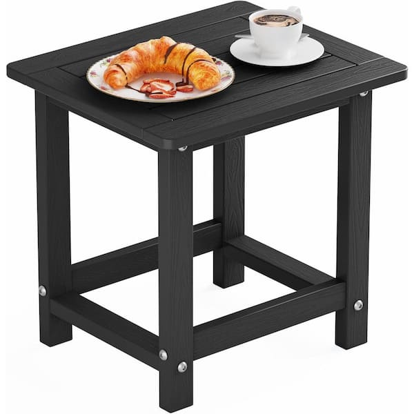 Mximu Modern Black Eco-Friendly HIPS Plastic Indoor Outdoor Side Table Waterproof and UV Resistant