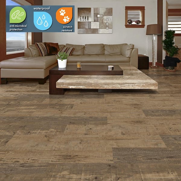 Brookland Oak 22 MIL x 8.7 in. W x 72 in. L Click Lock Waterproof Luxury Vinyl Plank Flooring (26 sqft/case)