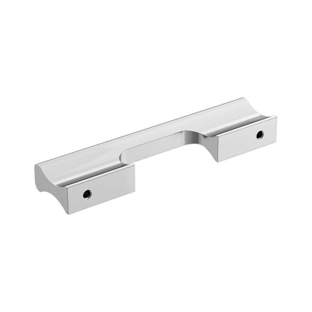 Polished Chrome Modern Cabinet Drawer Pull with Mounting Hardware