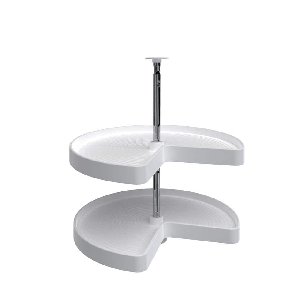 24 in White Polymer Kidney Lazy Susans 2-Shelf price history on PriceWatchPro