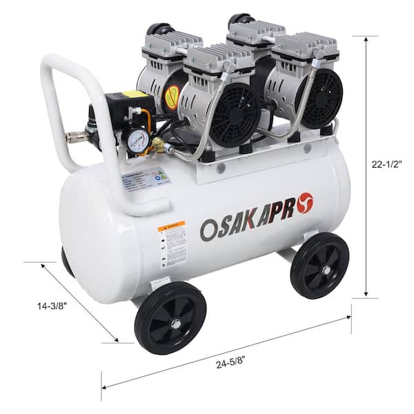 8 gal. 2.5 HP 115 PSI Ultra Quiet and Oil-Free Electric Air Compressor in Gray