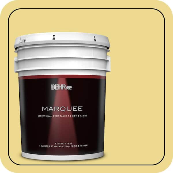 BEHR MARQUEE 5 gal. #P320-4 Pineapple Crush Flat Exterior Paint & Primer