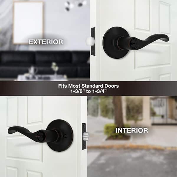 Madison Oil Rubbed Bronze Entry Door Lever - Lifetime Warranty, Stylish & Durable