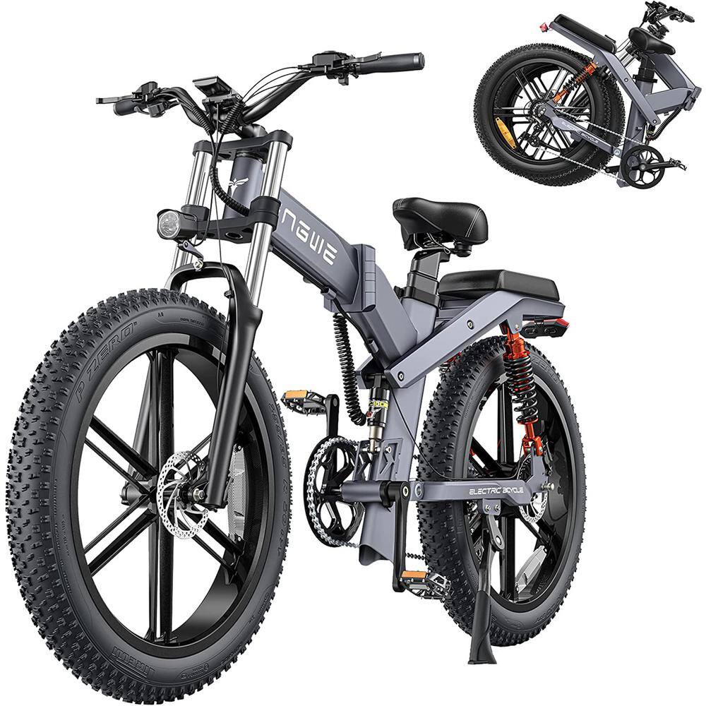 Wildaven 26 in. Folding Electric Mountain Bikes with 100Watt Powerful