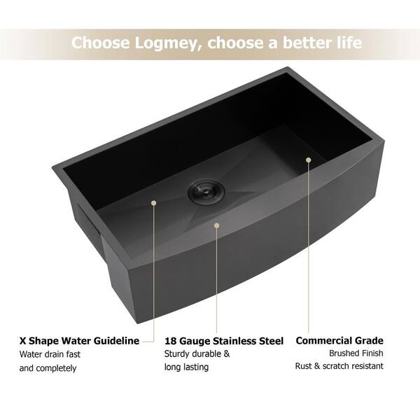 Logmey Gray Under Sink Mat 22 in. D x 31 in. L Slip Resistant