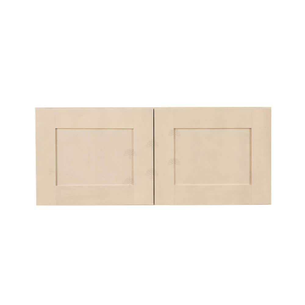 Lancaster Shaker Assembled 36 in. x 15 in. x 12 in. Wall Cabinet with 2-Doors no Shelf in Stone Wash price history on PriceWatchPro
