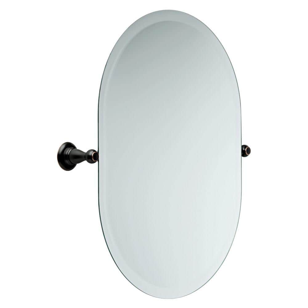 Delta Porter 26 in. x 23 in. Frameless Oval Bathroom Mirror with Beveled  Edges in Oil Rubbed Bronze 78469-ORB The Home Depot