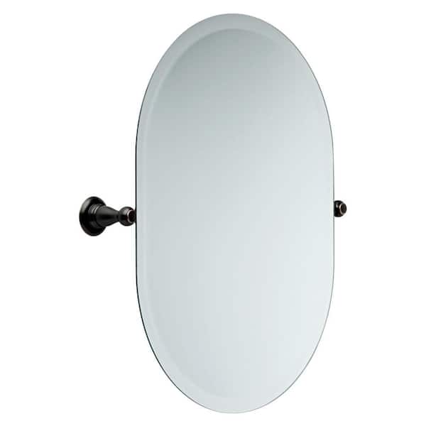 Frameless Oval Bathroom Mirror, Oval Mirror With Beveled Edge