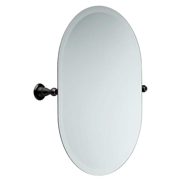 Reviews for Delta Porter 26 in. x 23 in. Frameless Oval Bathroom Mirror ...