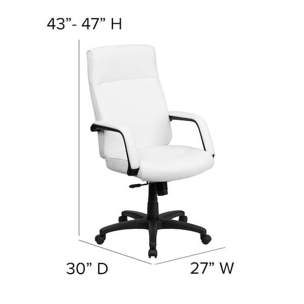 Flash Furniture High Back White Leather, High Back White Leather Executive Office Chair