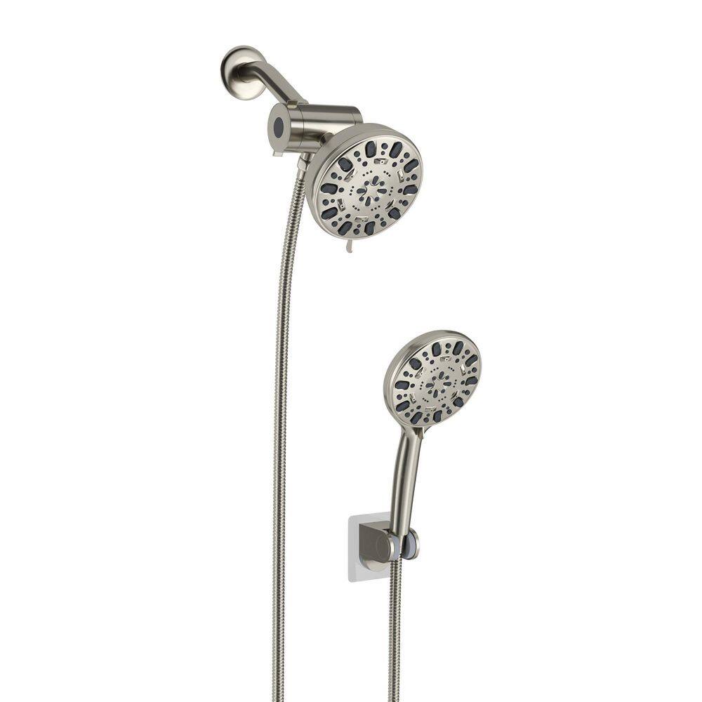 Logmey 7Spray Patterns with 1.8 GPM 5 in. Wall Mount Dual Shower Heads