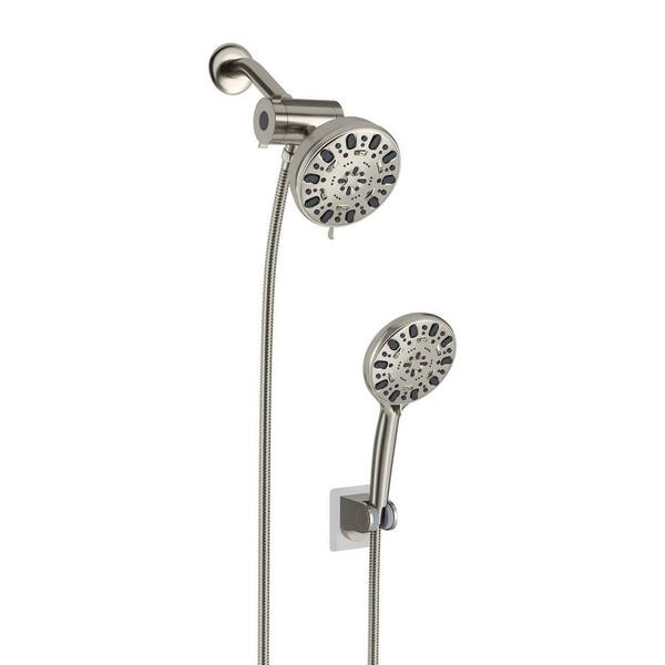 Logmey 7Spray Patterns with 1.8 GPM 5 in. Wall Mount Dual Shower Heads