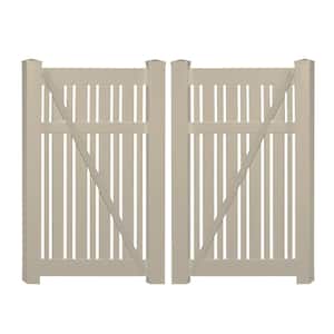 Davenport 7.8 ft. x 5 ft. Khaki Vinyl Semi-Privacy Fence Gate Kit