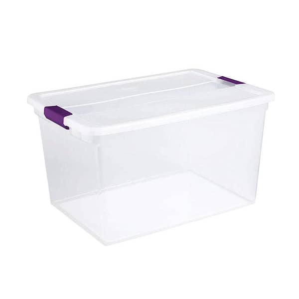 Sterilite 27-Qt. Latch Box Storage Tote Container in Clear (60-Pack)