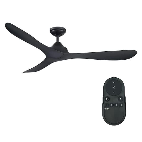 Parrot Uncle Joachim 56 in. Modern Black 3-Blade Propeller Ceiling Fan with Remote Control