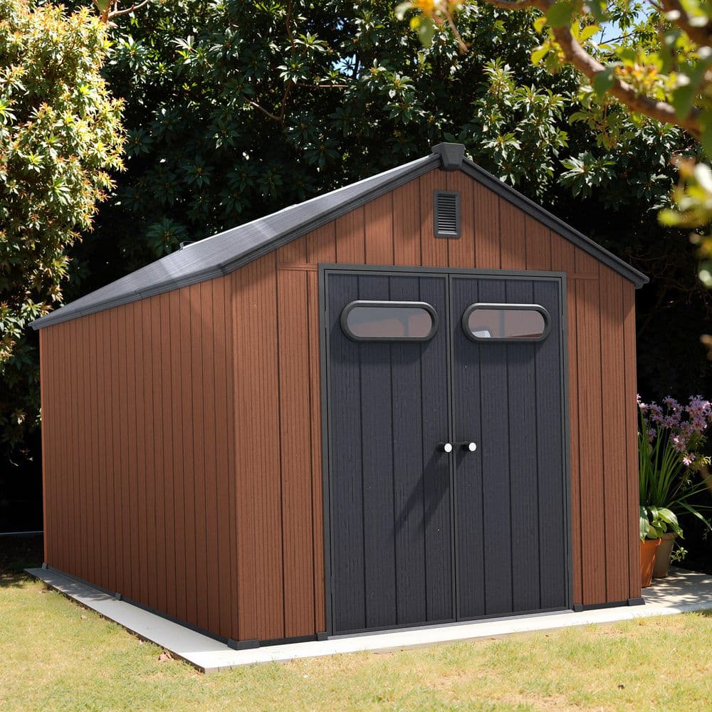 Pellebant 8 ft. x 12 ft. Resin Plastic Outdoor Garden Storage Shed