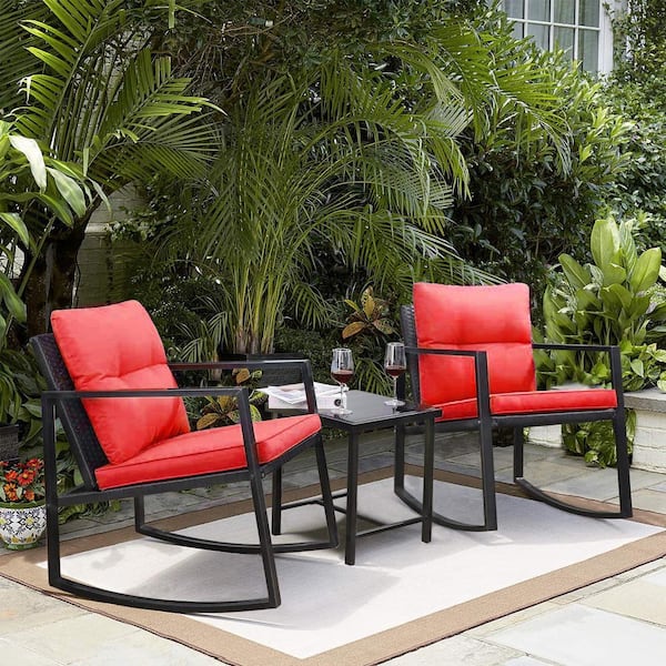 outdoor rocking chair set with cushions