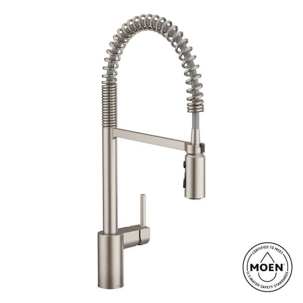 Align Spot Resist Stainless 21.75 in. H Spring Pull Down Sprayer Kitchen Faucet with 360 Degree Spout Swivel Power Boost