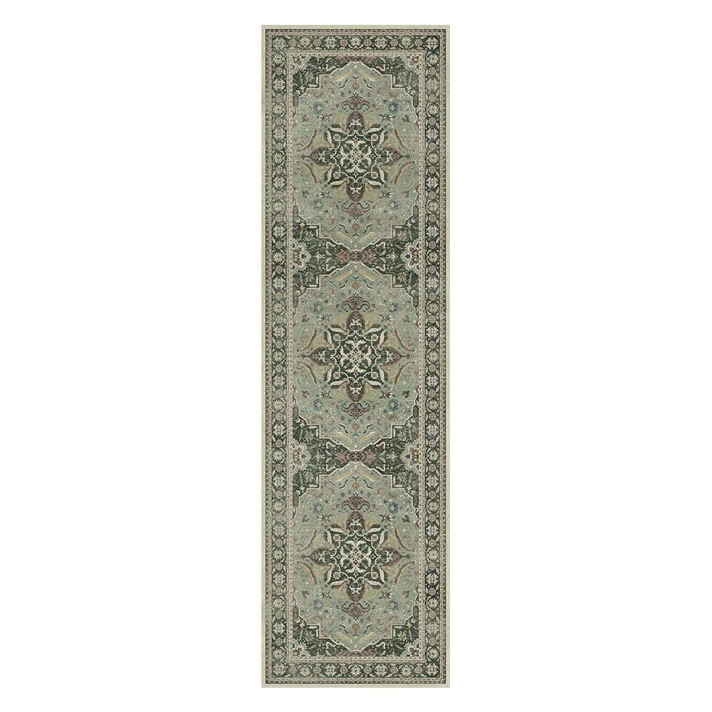 Samar Machine Washable Green 2 ft. x 7 ft. Medallion Indoor Area Rug price history on PriceWatchPro