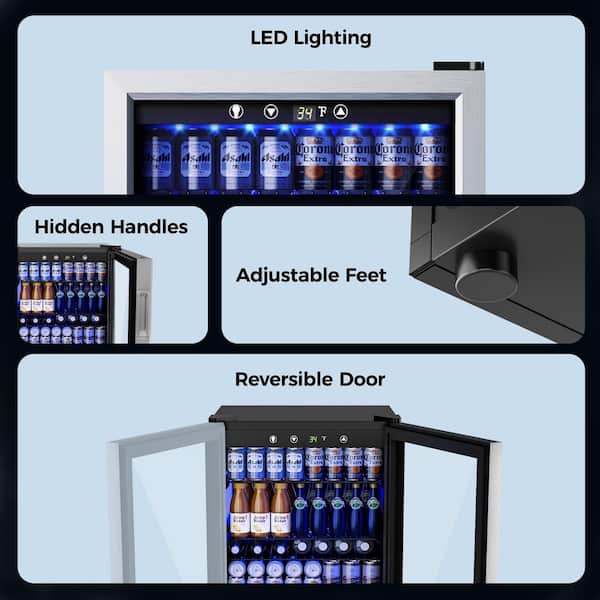 SIMZLIFE 20.3 in Single Zone 145-Cans Freestanding Beverage and