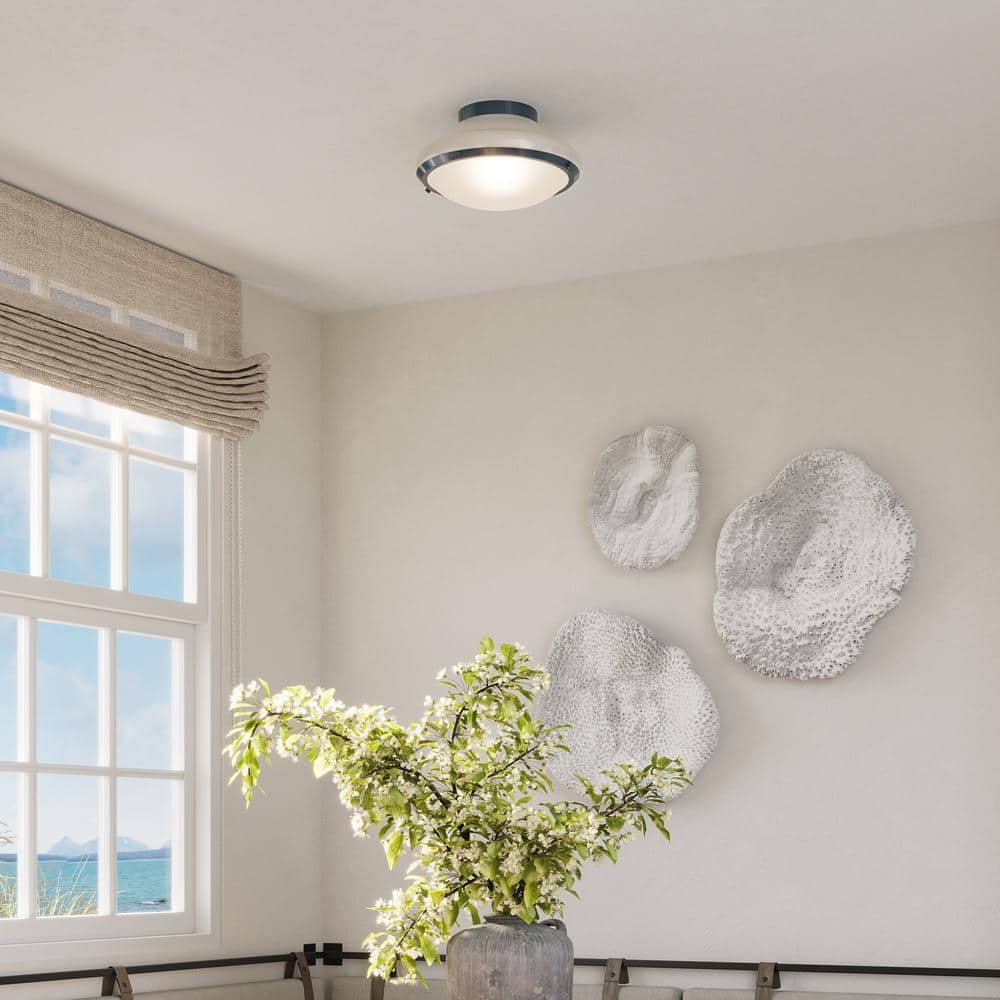 Avec 12 in. 1-Light Pelagic Blue Coastal Flush Mount price history on PriceWatchPro