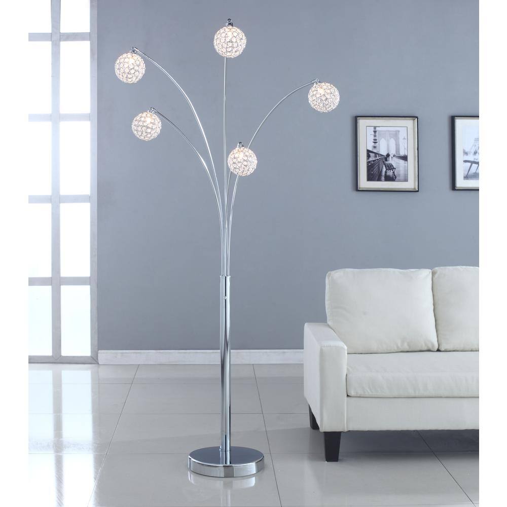 Manhattan 84" Silver Adjustable Multi-Head Floor Lamp