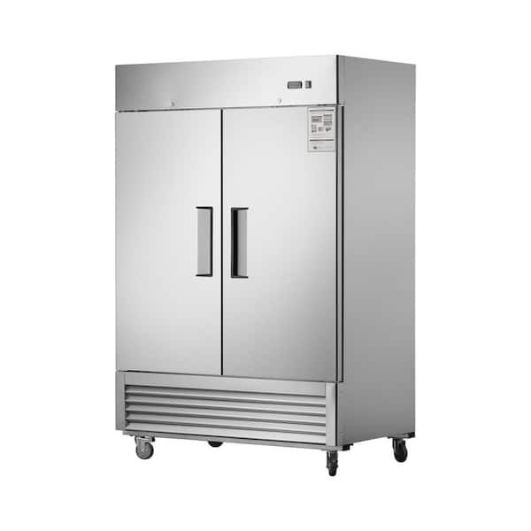 Dual Zones Commercial Refrigerator and Freezer Combo 48 in. 38 Cu. ft with Adjustable Shelves in Stainless Steel